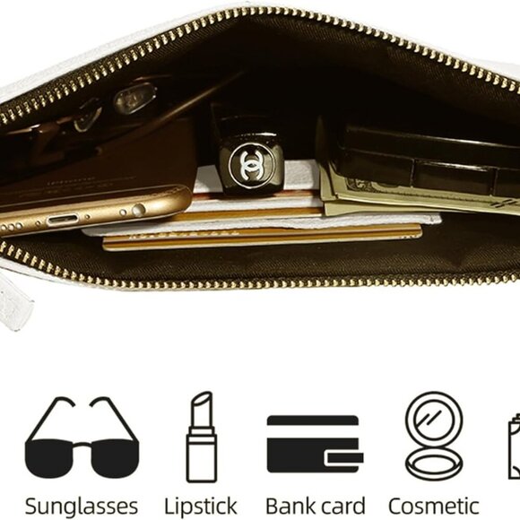 Lambskin Leather Wristlet Clutch Purse for Women Soft Designer Slim Cell Phone P - Picture 6 of 6